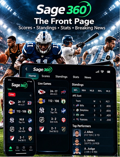 Sage 360 — The Front Page: scores, standings, stats and breaking news